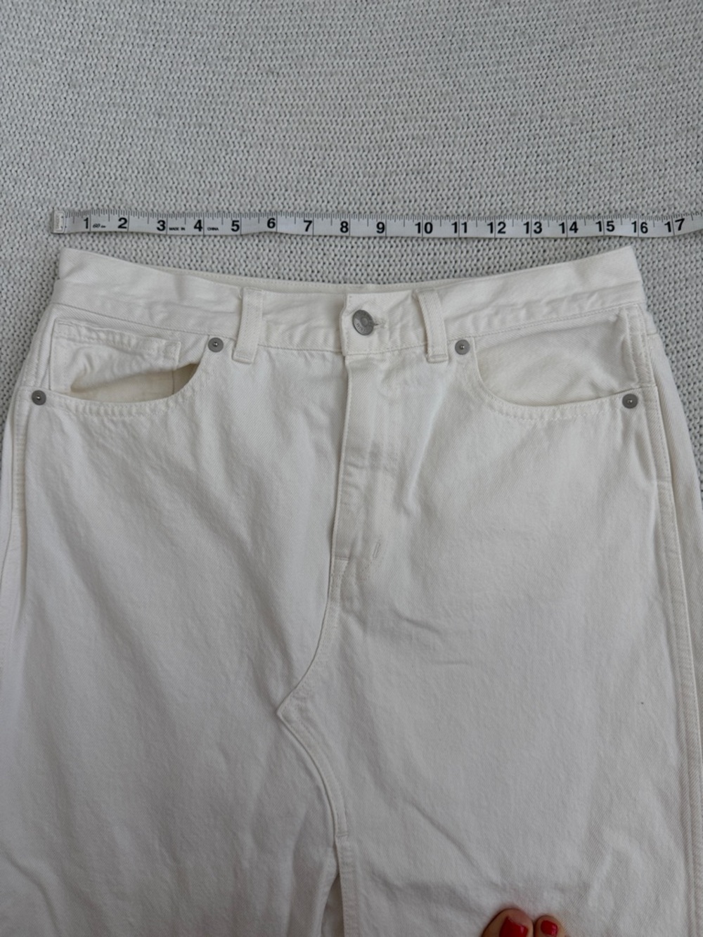 Madewell 100% Cotton Rilee Denim Midi Skirt White Size 28 - Picture 5 of 8